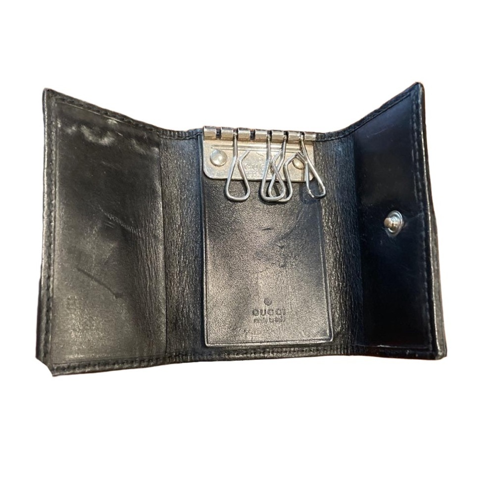 Gucci GG Leather/Canvas Britt Key Holder and Wallet set. Black/silver WLT2 - Picture 7 of 15